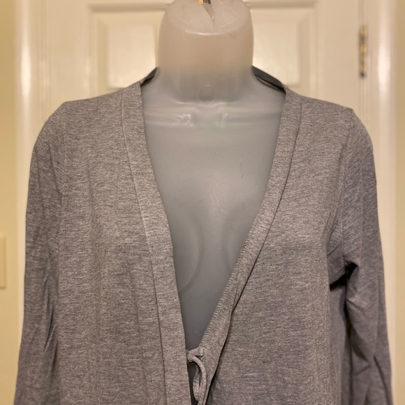 BUMP - Woman’s gray long maternity cardigan with pockets sides, Size: S - Picture 3 of 7